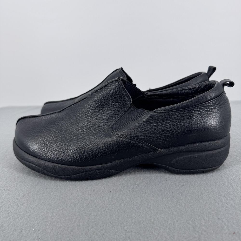 Softspots Supremes Slip Resistant Black Leather Work Shoes Womens 9.5 W Slip On
